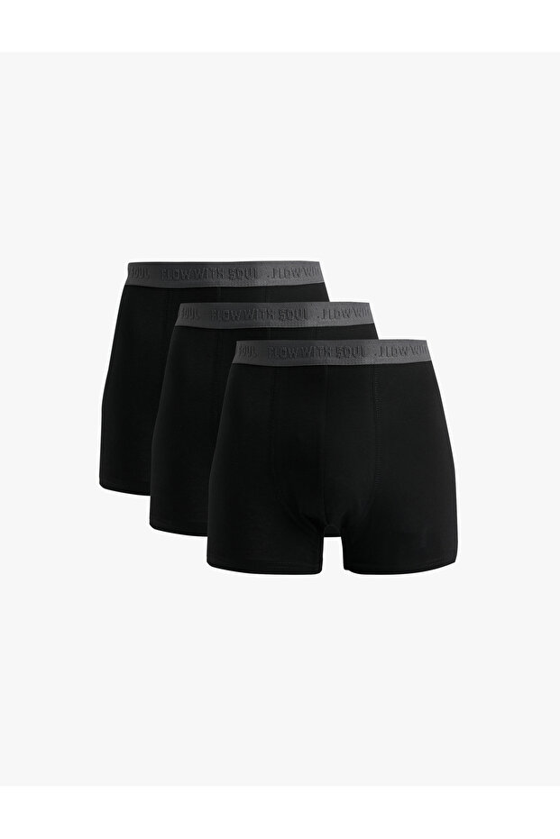Regular Fit Basic Pamuklu 3'lü Boxer Seti - 1