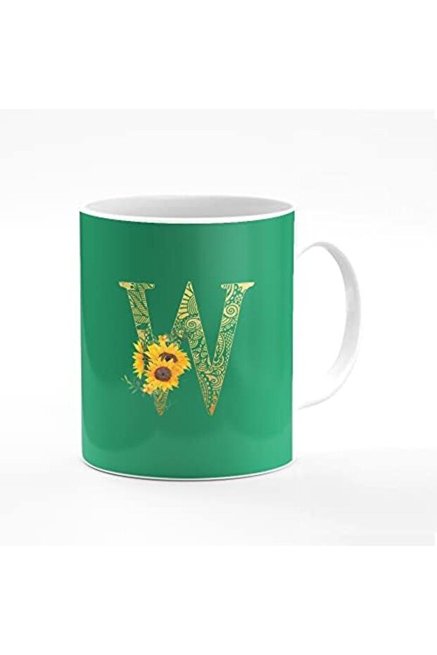 Designer Printed Coffee Mug 11oz Ceramic Personalised Gift Mugs Cup - Custom Monogram Init