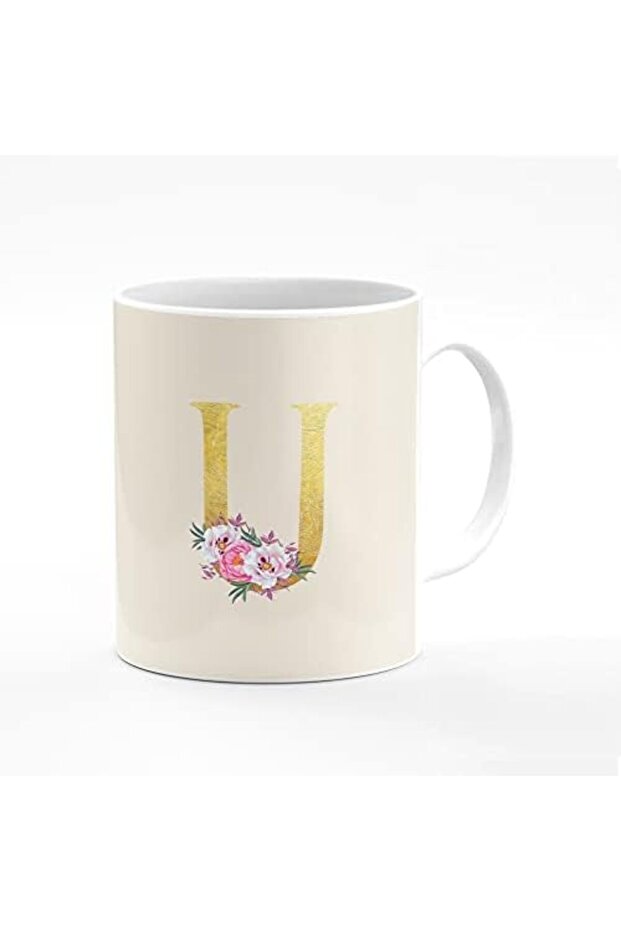 Designer Printed Coffee Mug 11oz Ceramic Personalised Gift Mugs Cup - Custom Monogram Init