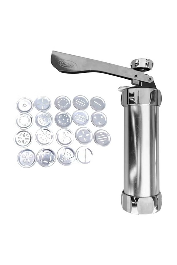 صانعة بسكويت كوكيز مع قالب بنقشة زهور - فضي - 4