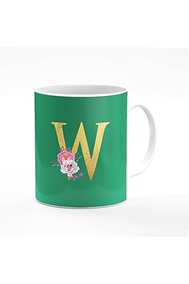 Designer Printed Coffee Mug 11oz Ceramic Personalised Gift Mugs Cup -Custom Monogram Initi