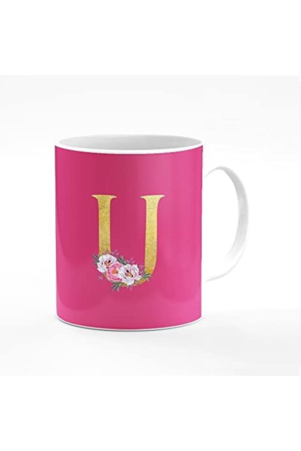 Designer Printed Coffee Mug 11 oz Ceramic Personalised Gift Mugs Cup - Custom Monogram Ini