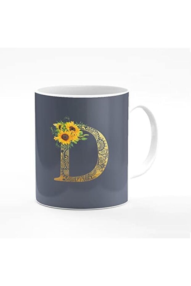 Designer Printed Coffee Mug 11oz Ceramic Personalised Gift Mugs Cup -Custom Monogram Initi