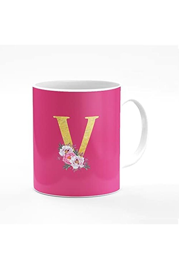 Designer Printed Coffee Mug 11oz Ceramic Personalised Gift Mugs Cup - Custom Monogram Init