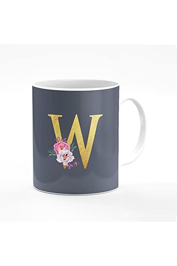 Designer Printed Coffee Mug 11oz Ceramic Personalized Gift Mugs Cup - Custom Monogram Init
