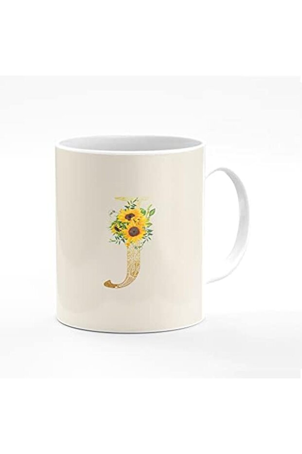 Designer Printed Coffee Mug 11oz Ceramic Personalised Gift Mugs Cup -Custom Monogram Initi