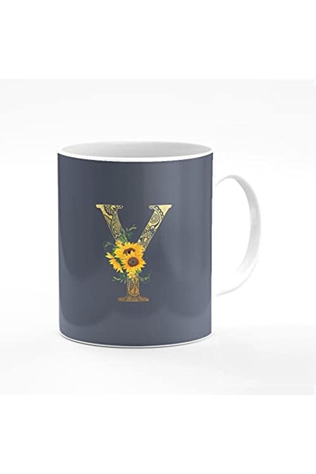 Designer Printed Coffee Mug 11oz Ceramic Personalised Gift Mugs Cup -Custom Monogram Initi