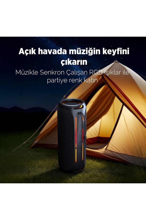 F6 20W RGB Speaker Su Geçirmez Taşınabilir Kablosuz Bluetooth Hoparlör Yeşil - 3