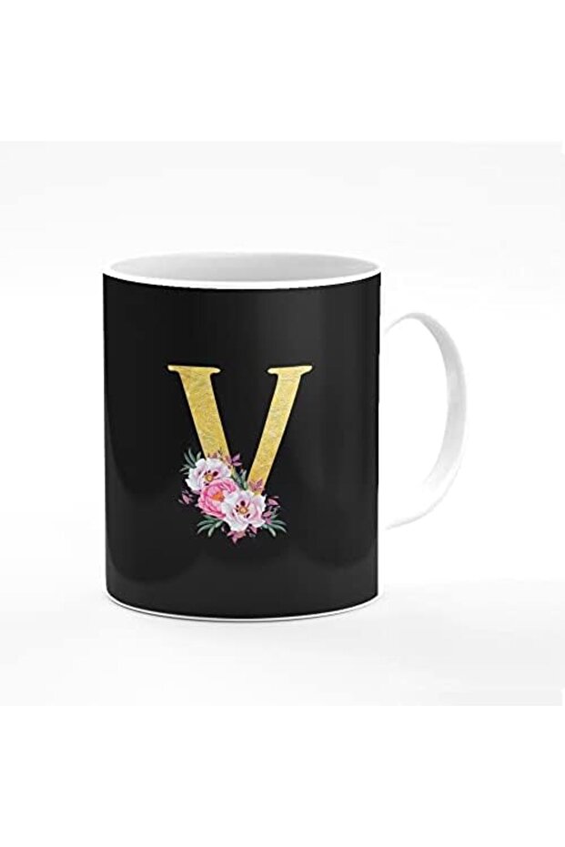 Designer Printed Coffee Mug 11oz Ceramic Personalised Gift Mugs Cup -Custom Monogram Initi