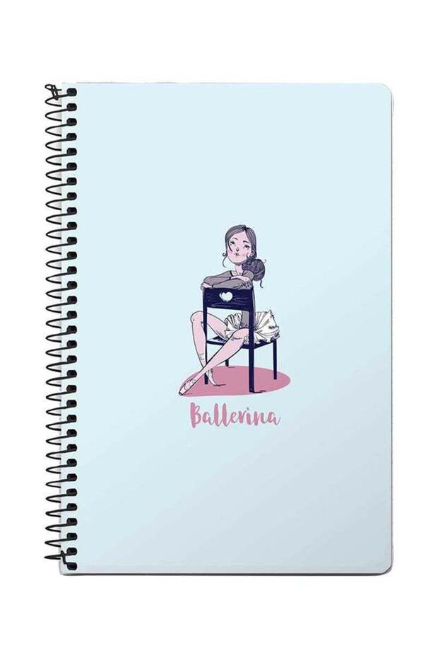 Ballerina A5 Spiral Notebook Blue