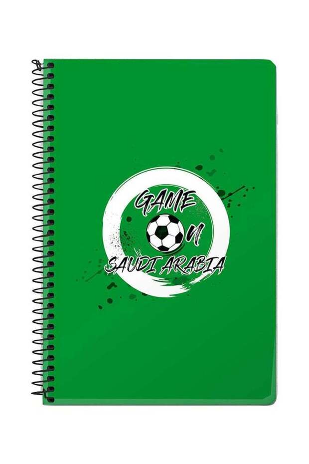 Game On Saudi Arabia A5 Spiral Notebook Green/White