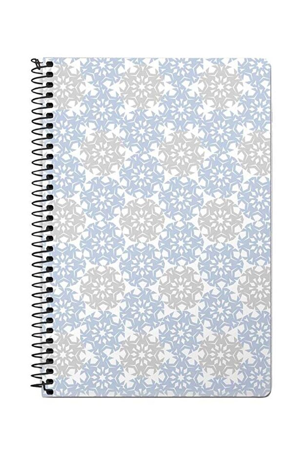 Frozen Snowflakes A5 Spiral Notebook White/Grey/Blue