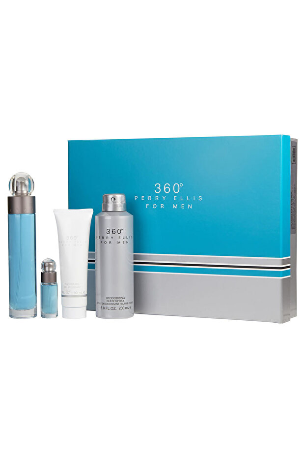 360 for Men Set EDT 100Ml and Body Spray 170G and EDT 7.5Ml and Shower Gel 90Ml