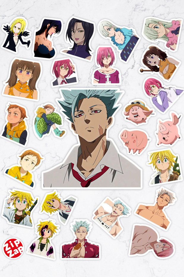 The Seven Deadly Sins Nanatsu No Taizai Anime Adhesive Foil Sticker Pack (25 Pcs)
