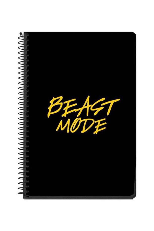 A5 Beast Mode Printed Spiral Bound Notebook Black/Yellow