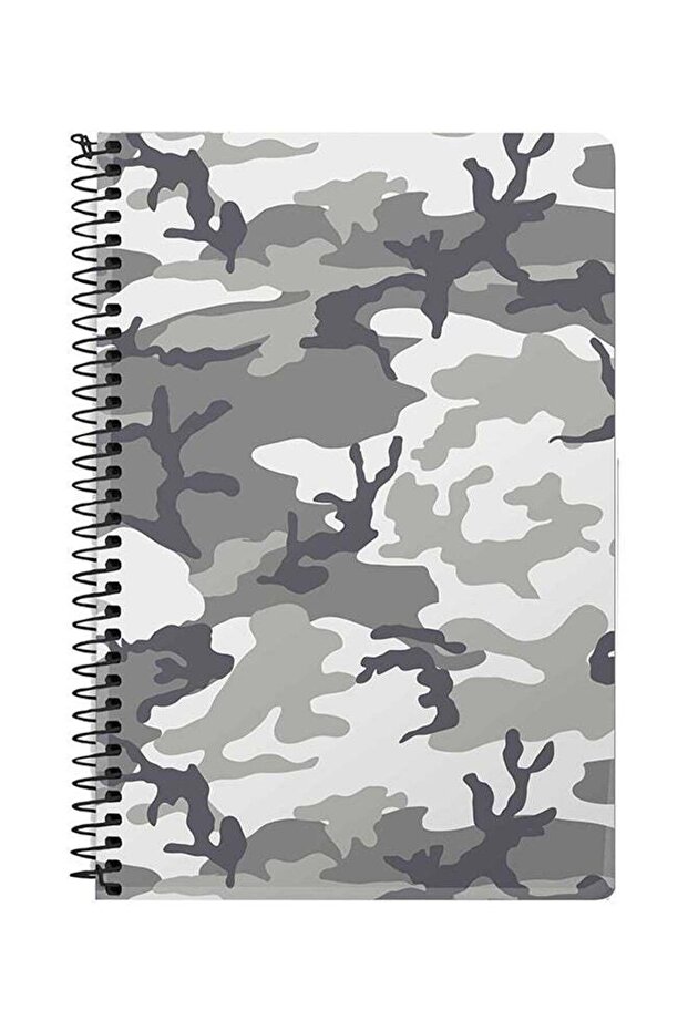 Artic Camo A5 Spiral Notebook Grey/White