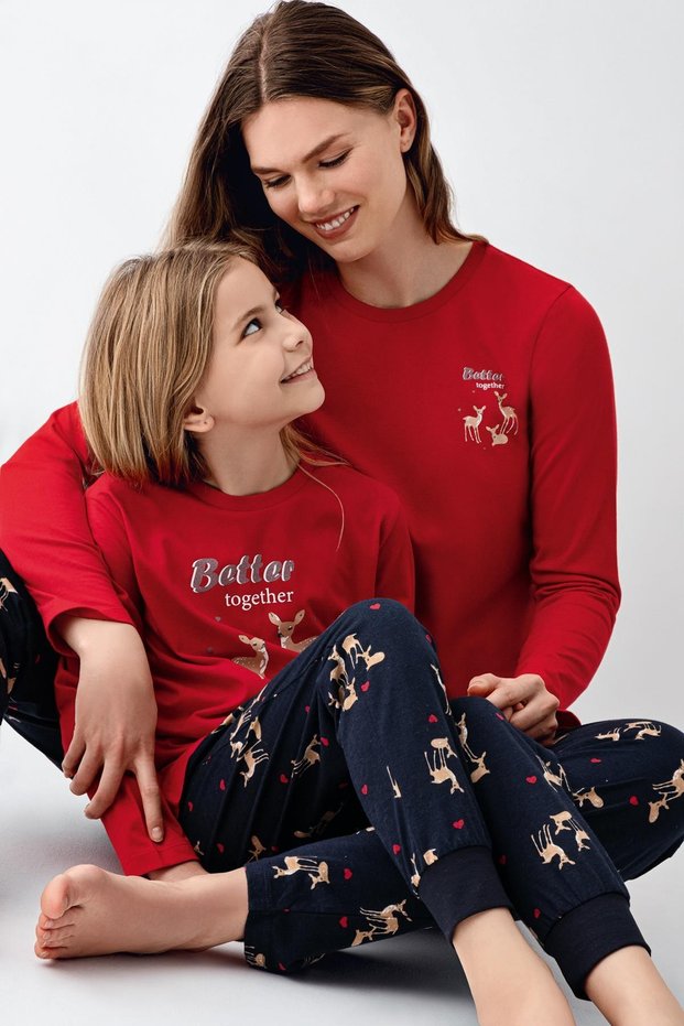 Mother Daughter Deer Pajamas Combination, Women's and Children's Pajamas Are Priced Separately