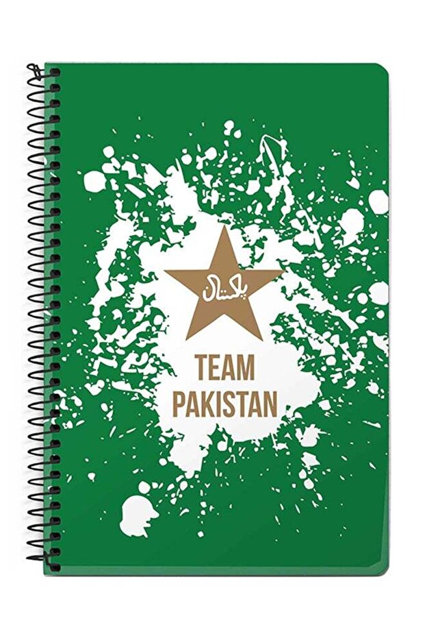 Team Pakistan A5 Spiral Notebook Green/White