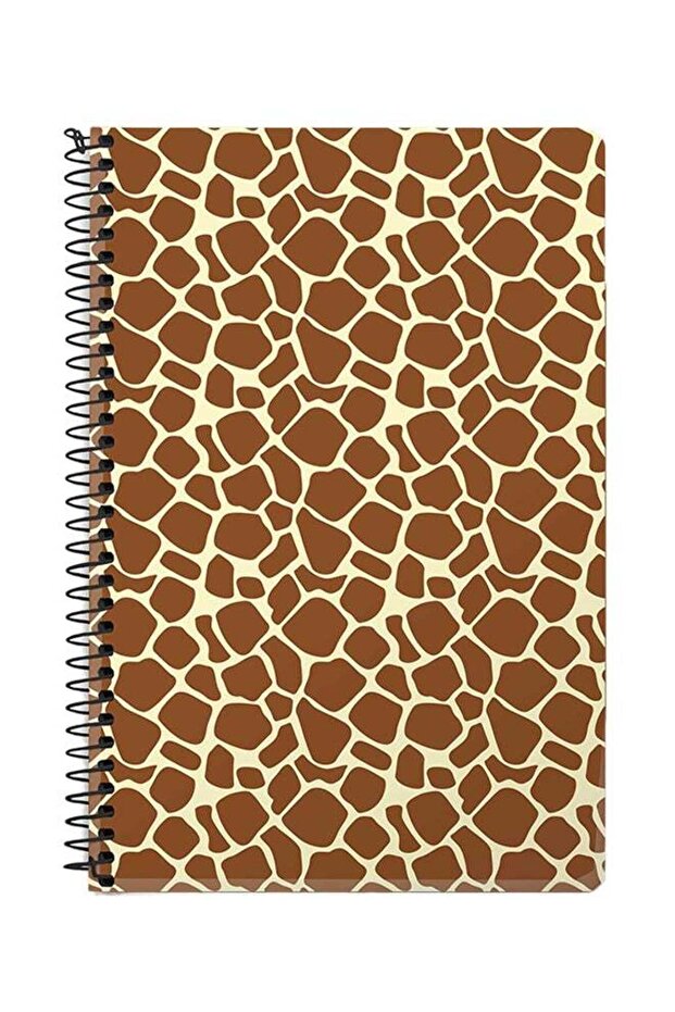 Somali Giraffe Skin Print A5 Spiral Notebook Brown