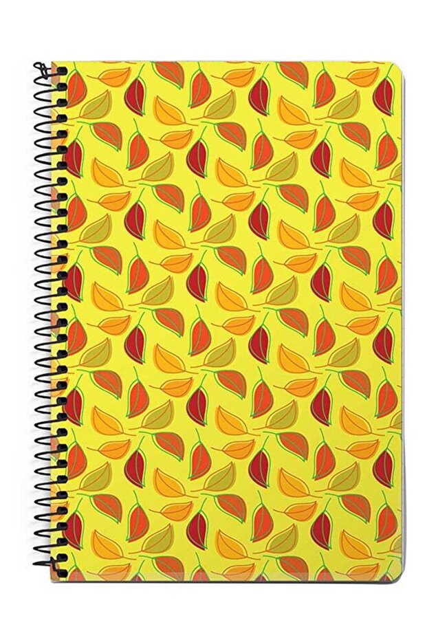 Autumn Leaves A5 Spiral Notebook Yellow/Orange/Red