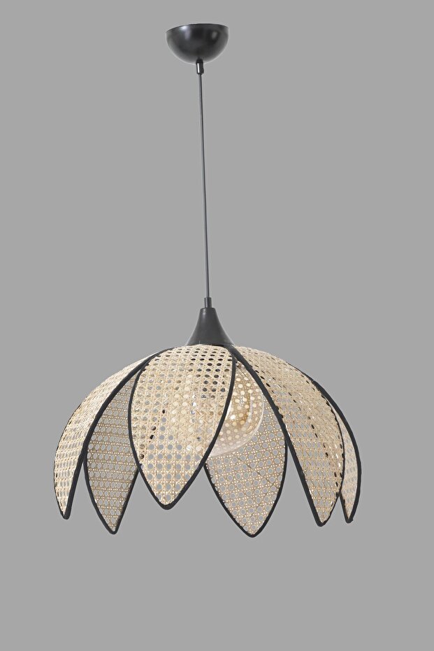 RATTAN TEKLİ MODERN İSKANDİNAV SARKIT AVİZE - 2