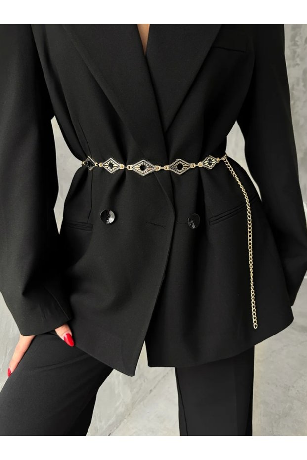 Baklava Pattern Chain Belt Women's Belt Dress Belt Body Belt Waist Belt Coat Belt