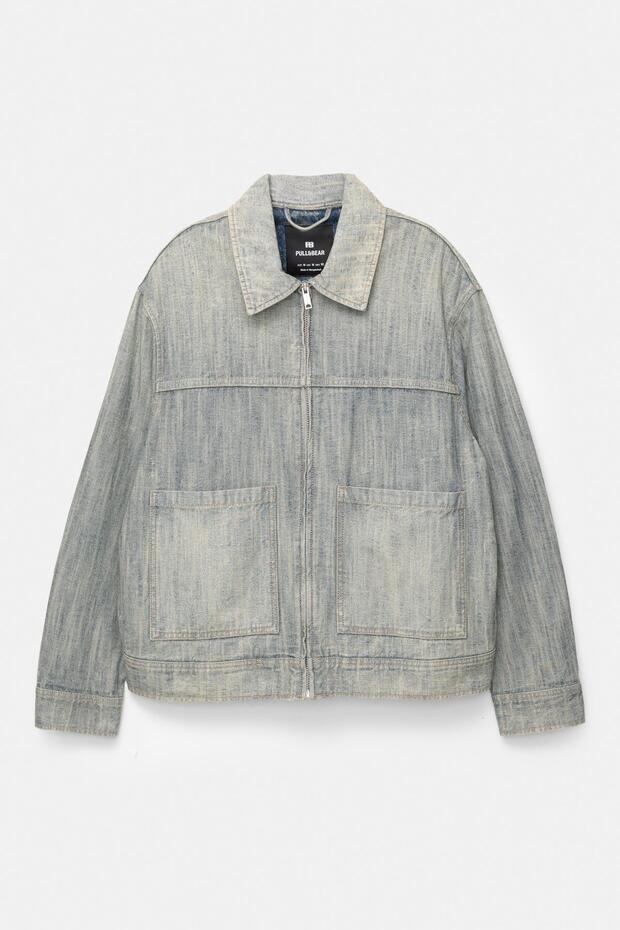 Yıkamalı denim ceket - 5