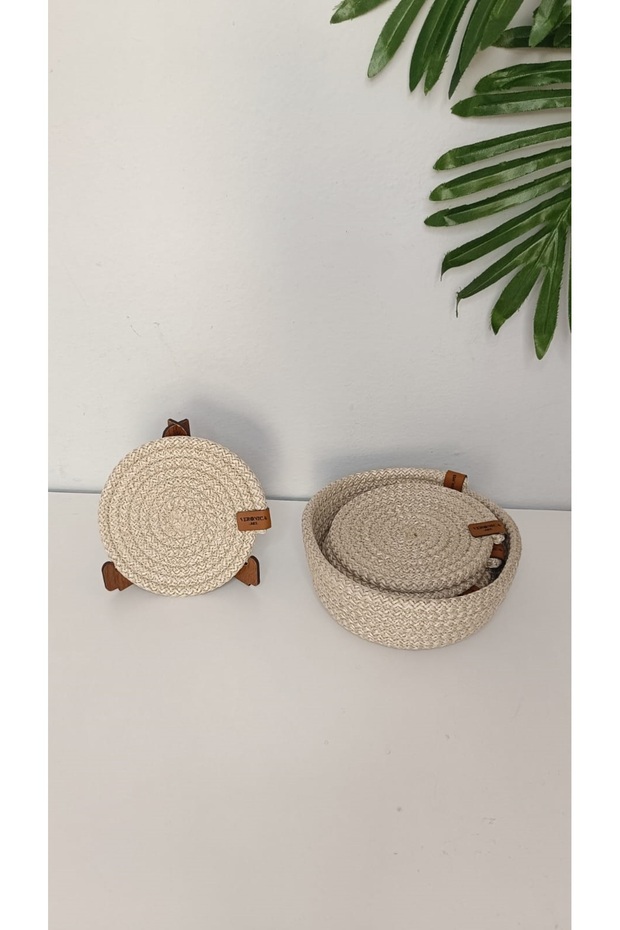 Coasters Beige Polyester - 3