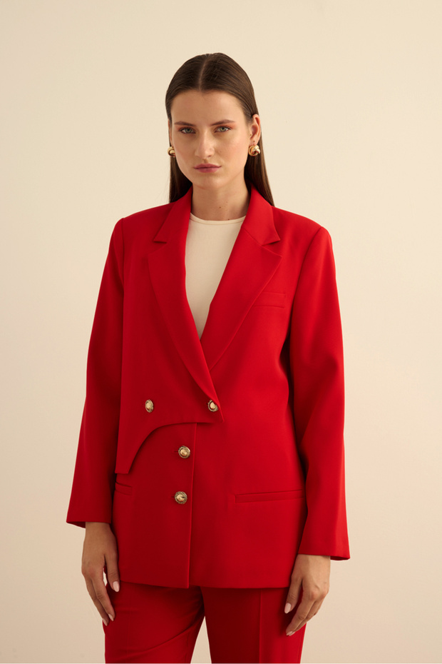 Anler Parçalı Dokuma Ceket - 2