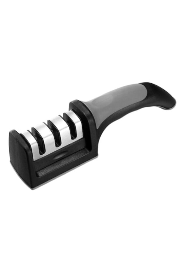 Manual Knife Sharpener, Ergonomic Handle, Black - 1