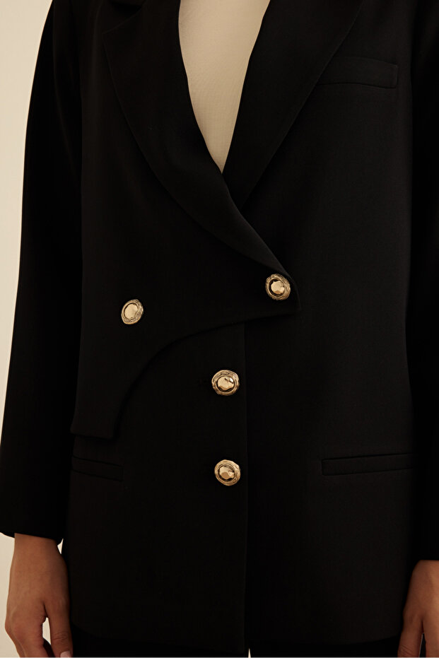 Anler Parçalı Dokuma Ceket - 6