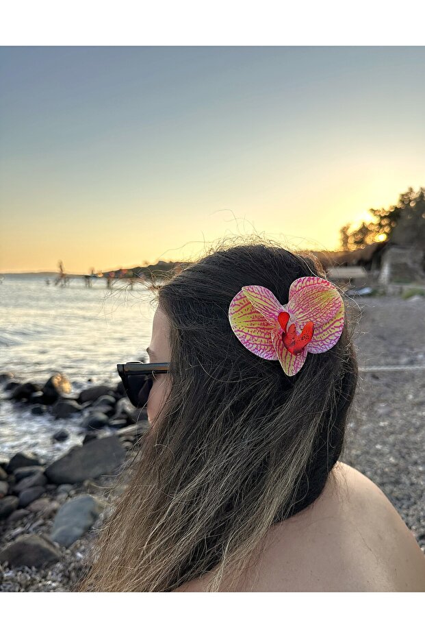 Orchid Flower Buckle – 10 Cm, Hair and Bag Accessory