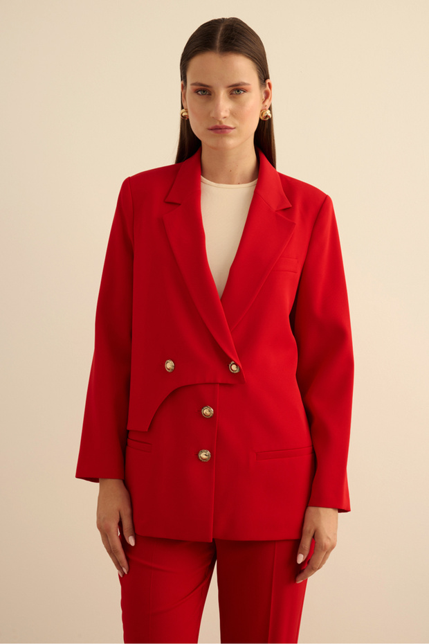 Anler Parçalı Dokuma Ceket - 4