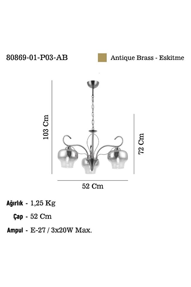 ALCADE 3 LU AVIZE 3XE27 - 2