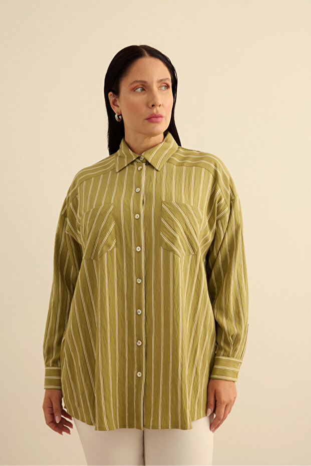 Çizgili Viscon Tunik - 3