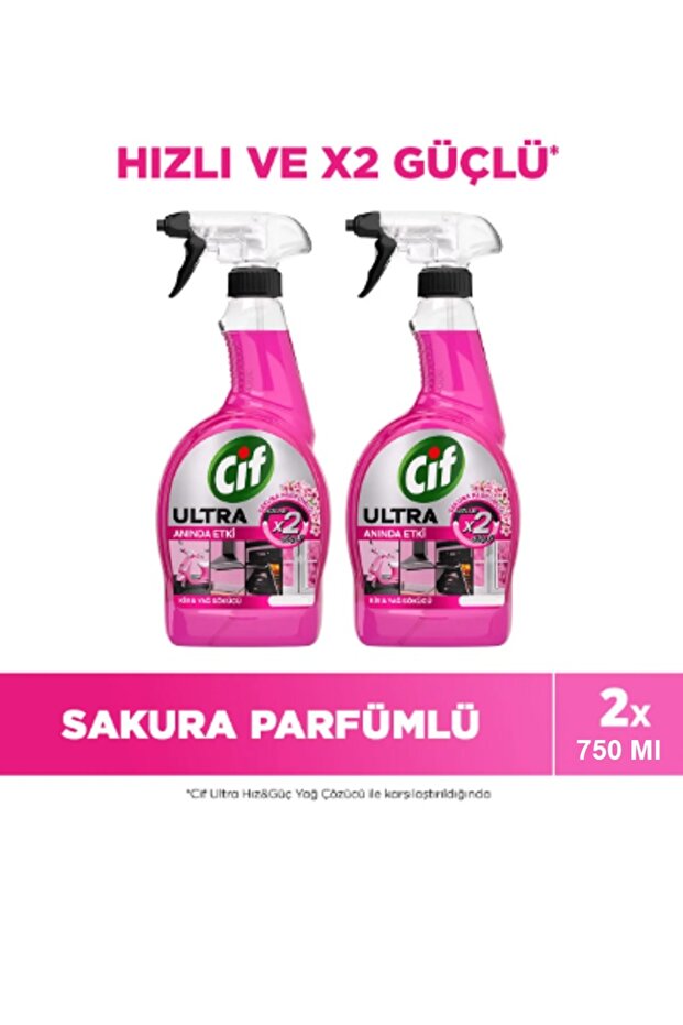 Ultra Sprey Sakura Parfümlüi Kir Ve Yağ Sökücü 750 Ml x 2 Adet - 1