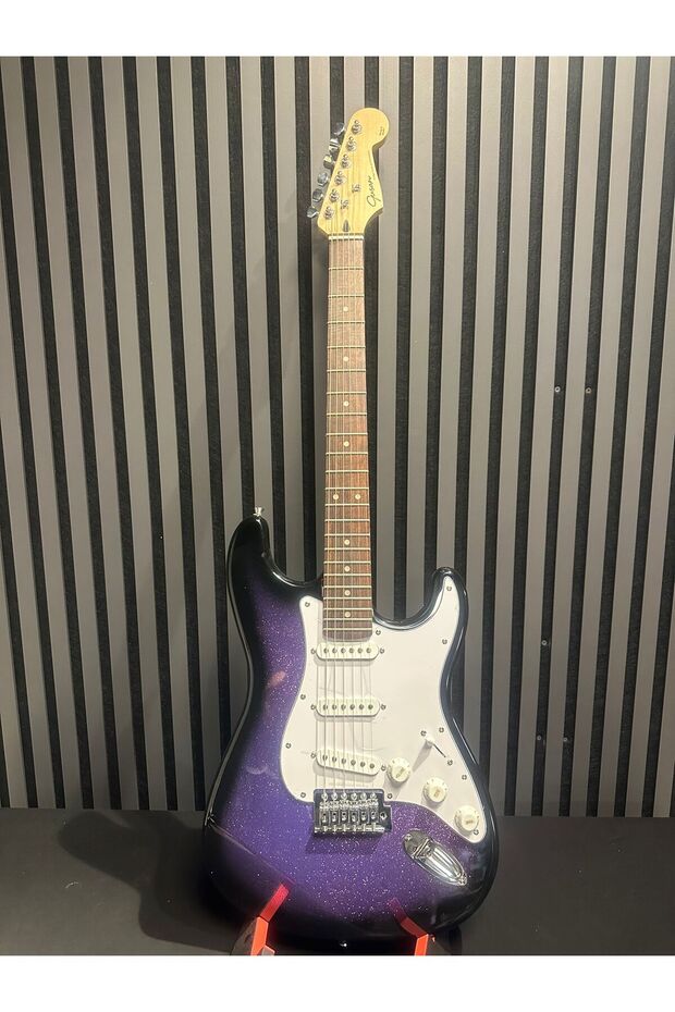 guson Strat Kasa Mor Elektro Gitar Sss ( Kılıf, Pena, Askı, Kablo Hediye )