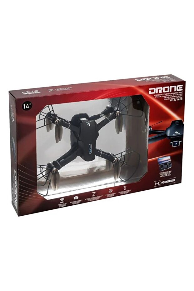 Folding drone with built-in camera and lights, automatic take-off and landing, 54x8x37cm, black - 3