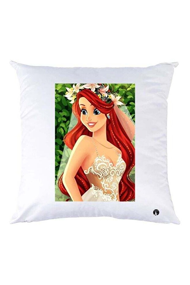 Cartoon Printed Throw Pillow White/Red/Beige 30x30cm