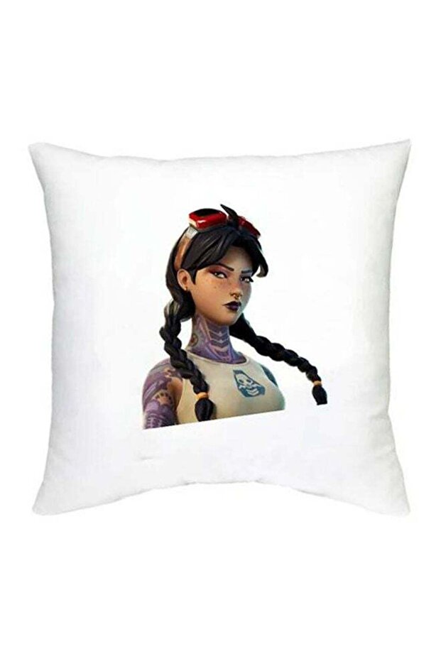 Fortnite Character Printed Decorative Cushion White/Beige/Purple 16x16inch