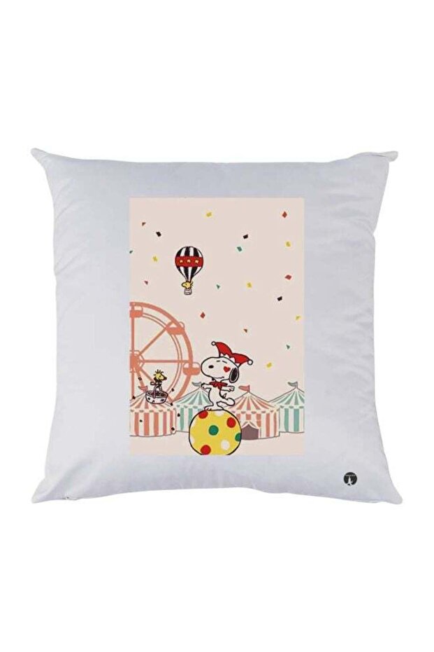 Cartoon Character Printed Decorative Throw Pillow White/Beige/Peach 30x30cm