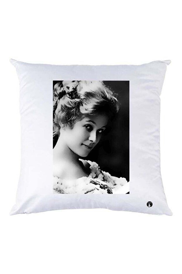 Girl Printed Throw Pillow White/Black/Grey 30x30cm