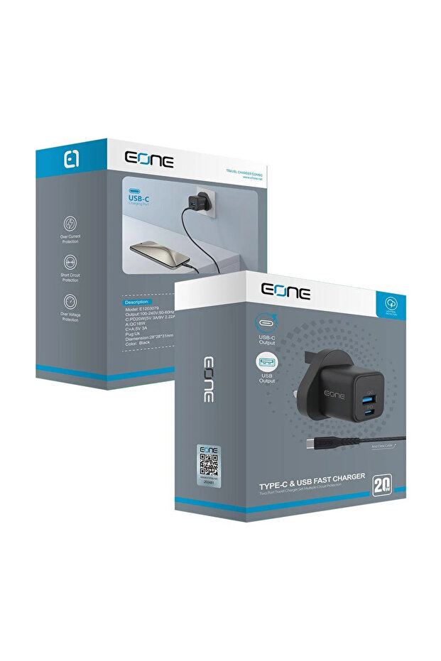 فيش جداري من ايون +كيب تايب سي تو تايب سي - 1