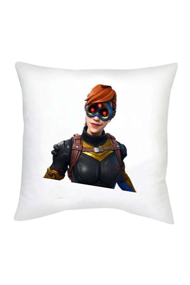 Fortnite Character Printed Decorative Cushion White/Black/Brown 16x16inch