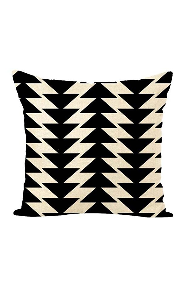 Square Shape Decorative Throw Pillow Black/White 45 x 45cm