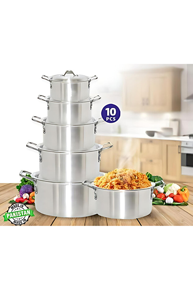 Aluminum cookware set 10Pcs, - 7