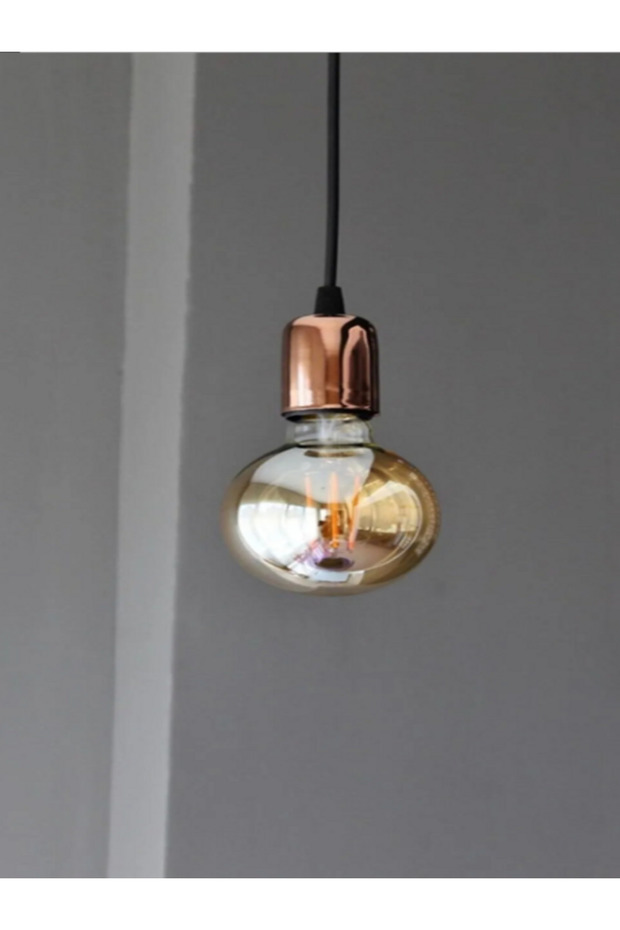 Rustik Siyah Tekli Sarkıt Avize Bakır Laleli - 3