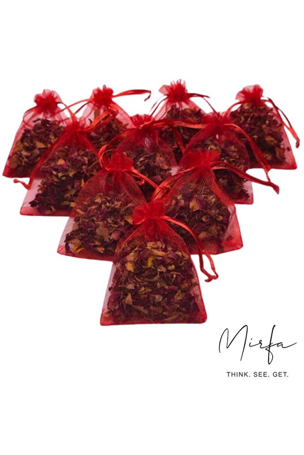 Dry Rose Petals in Drawstring Sachets (Pack of 10)