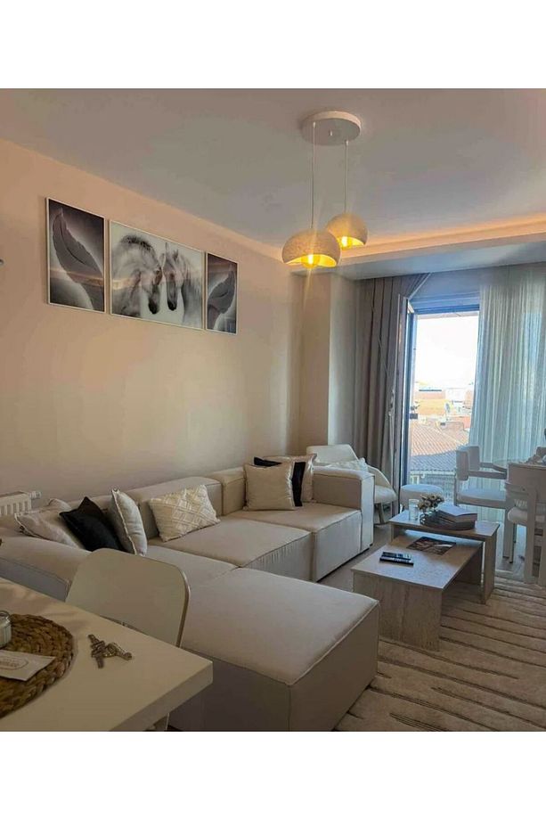 Beton Görünümlü 2li sarkıt avize Bohem Modern tarzda Rustik (E27 Ampul ile birlikte) - 3