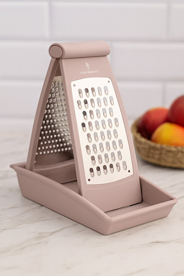 Smart Pink 2 Piece Grater Set – Stainless Steel, Foldable Design, Compact and Stylish Kitchen Utensil